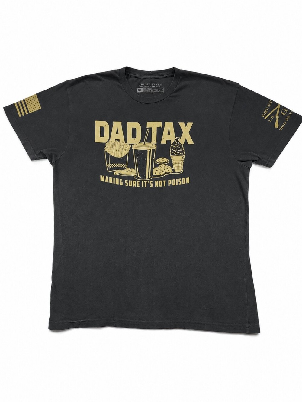 Grunt Style Dad Tax Graphic T-Shirt Men's XL Black Funny Patriotic USA Tee